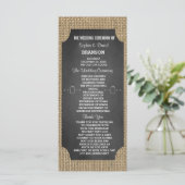 Rustikale Hochzeitsprogramme im Mason-Glas mit Jut Programm (Stehend Vorderseite)