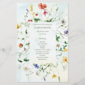 Rustikale Hochzeitsprogramme in Grün und Weiß (Vorderseite)