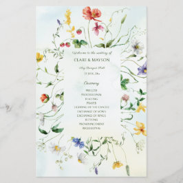 Rustikale Hochzeitsprogramme in Grün und Weiß