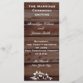 Rustikale Hochzeitsprogramme mit Blume-Dekoration Programm (Vorderseite)