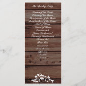 Rustikale Hochzeitsprogramme mit Blumendekor Programm (Rückseite)