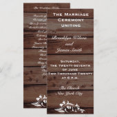 Rustikale Hochzeitsprogramme mit Blumendekor Programm (Vorne/Hinten)