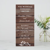 Rustikale Hochzeitsprogramme mit Blumendekor Programm (Stehend Vorderseite)