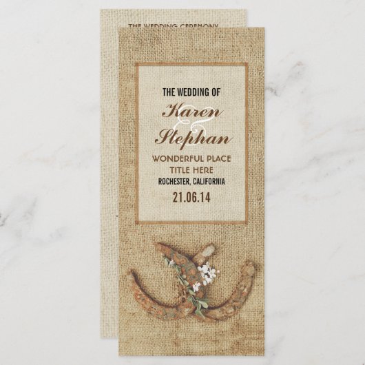 Rustikale Hochzeitsprogramme Programm (Vorne/Hinten)