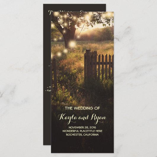 Rustikale Hochzeitsprogramme Programm (Vorne/Hinten)