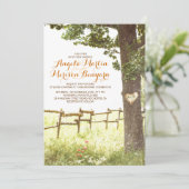 rustikale Hochzeitsreise mit dem Baum Einladung (Stehend Vorderseite)