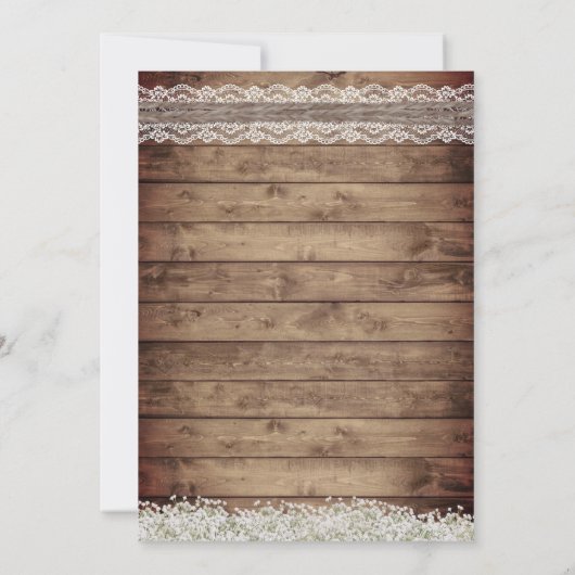 Rustikale Hochzeitsreise mit dem Wein Land Sonnenb Einladung (Rückseite)