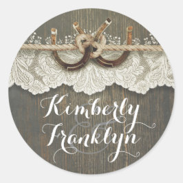Rustikale Hochzeitssaison Runder Aufkleber