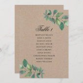 Rustikale Hochzeitssitzkarte. Botanisch wasserfarb Einladung (Vorne/Hinten)