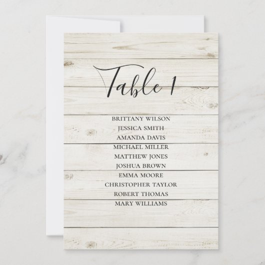 Rustikale Hochzeitssitzkarte. Moderne Holzhütte Einladung (Vorderseite)