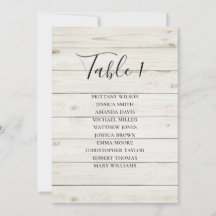 Rustikale Hochzeitssitzkarte. Moderne Holzhütte