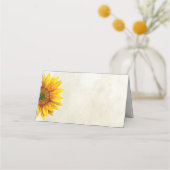 Rustikale Hochzeitssitzkarte. Sonnenblumenland Platzkarte (Vorderseite)