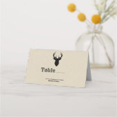 Rustikale Hochzeitssitzplätze für Hirschkopfantler Platzkarte (Rückseite)