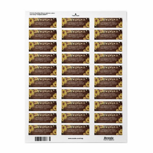 Rustikale Hochzeitssonne (Vorne)