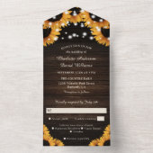 Rustikale Hochzeitssonne aus Holz All In One Einladung (Innen Boden)