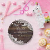 Rustikale Hochzeitssonne aus Holz Pappteller (Party)