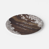 Rustikale Hochzeitssonne aus Holz Pappteller (Schrägansicht)