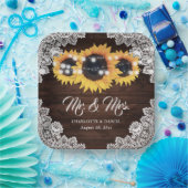 Rustikale Hochzeitssonne aus Holz Pappteller (Party)