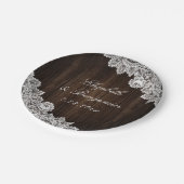 Rustikale Hochzeitssonne aus Holz Pappteller (Schrägansicht)