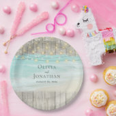 Rustikale Hochzeitssonne aus Holz Pappteller (Party)