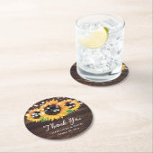 Rustikale Hochzeitssonne aus Holz Runder Pappuntersetzer (Vor Ort)