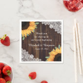 Rustikale Hochzeitssonne aus Holz Serviette (Beispiel)