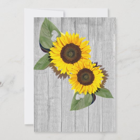 Rustikale Hochzeitssonne Einladung (Rückseite)