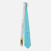 Rustikale Hochzeitssonnenblume Aquamariner Holzgra Krawatte (Rückseite)