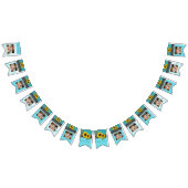 Rustikale Hochzeitssonnenblume Aquamariner Holzgra Wimpelkette (Alle)