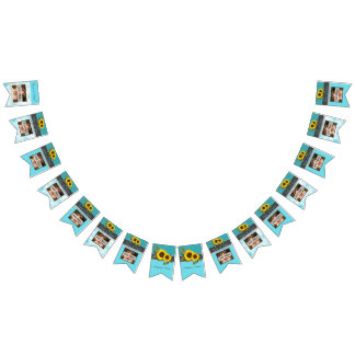 Rustikale Hochzeitssonnenblume Aquamariner Holzgra Wimpelkette