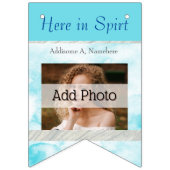 Rustikale Hochzeitssonnenblume Aquamariner Holzgra Wimpelkette (Erste Fahne)