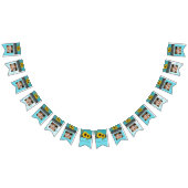 Rustikale Hochzeitssonnenblume Aquamariner Holzgra Wimpelkette (Alle)