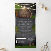 Rustikale Hochzeitsstimmung im Bauernhof Dreifach Gefaltete Einladung (Innenseite)