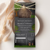 Rustikale Hochzeitsstimmung im Bauernhof Dreifach Gefaltete Einladung