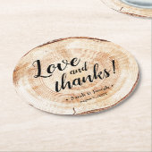 Rustikale Hochzeitsstimmung und Dank Hochzeit in H Runder Pappuntersetzer (Angewinkelt)