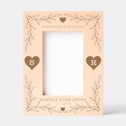 Rustikale Hochzeitsstipendiaten Individuelle Name  Geätzte Rahmen (Vorderseite)