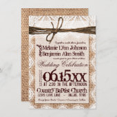 Rustikale Hochzeitsstipendien Einladung (Vorne/Hinten)