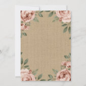 Rustikale Hochzeitssuite Dusty Rose Einladung (Rückseite)