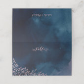 Rustikale Hochzeitsszenarien für Navy-Blush-Kallig Platzkarte (Außenseite Aufgefaltet)