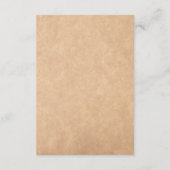 Rustikale Hochzeitsszenarien in Kraft Begleitkarte (Rückseite)