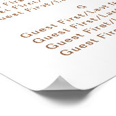 Rustikale Hochzeitstabelle für alphabetische Sitzp Poster (Ecke)