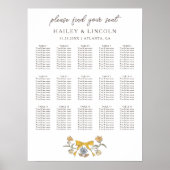 Rustikale Hochzeitstabelle für gelbe Bogen Poster (Vorne)