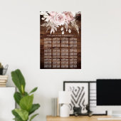 Rustikale Hochzeitstabelle für Holzblüten Poster (Heimbüro)