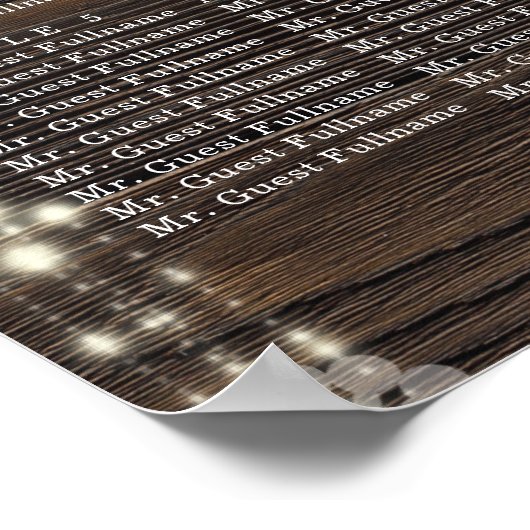 Rustikale Hochzeitstabelle Poster (Ecke)