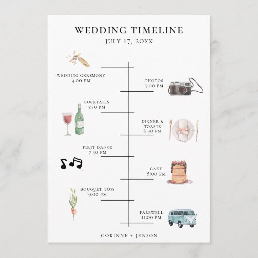 Rustikale Hochzeitstagung Programm (Vorderseite)