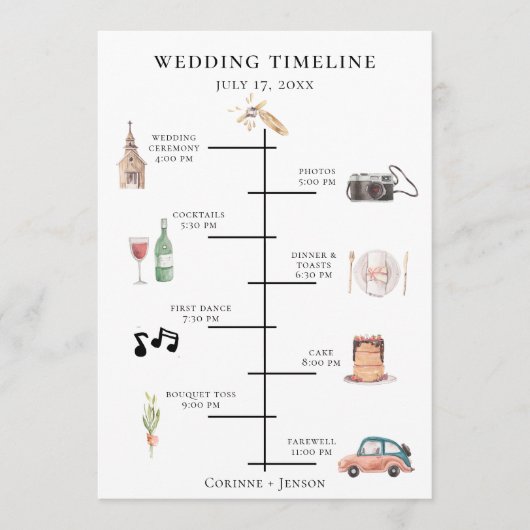 Rustikale Hochzeitstagung Programm (Vorderseite)