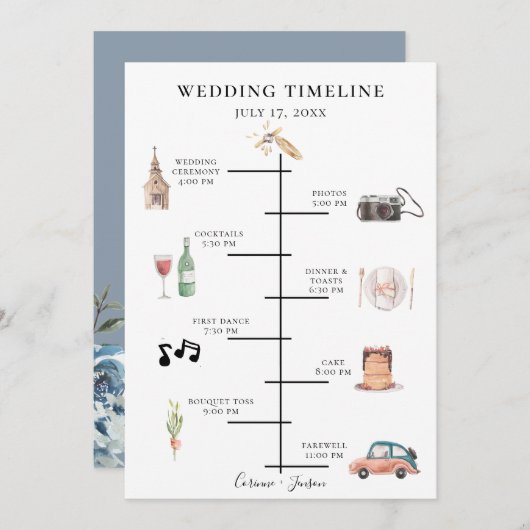 Rustikale Hochzeitstagung Programm (Vorne/Hinten)