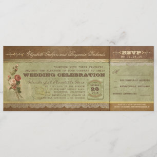 Rustikale Hochzeitstickets für Vintage mit UAWG Einladung