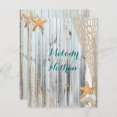 Rustikale Hochzeitstiftung am Strand Einladung (Vorne/Hinten)