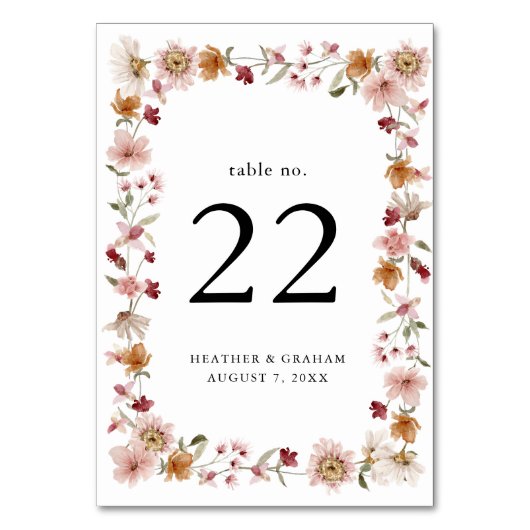 Rustikale Hochzeitstil-Tischnummer Tischnummer (Rückseite)